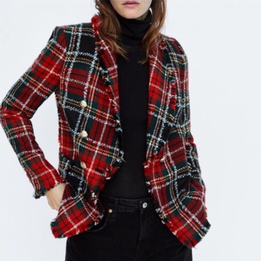 Zara woman tweed inspired  blazer
